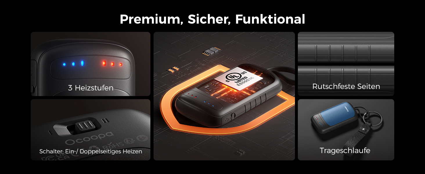 Електричний грієчка OCOOPA DuoHeat: 8 годин роботи, 67г, для кемпінгу, полювання, подарунок чоловікам