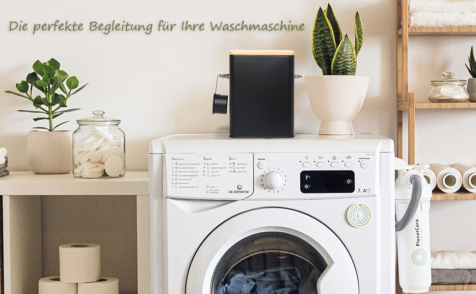 Контейнер для порошку 6.5л з дозатором, коробка для порошку, контейнер для корму, коробка для печива, кави, корму для тварин (Чорний)