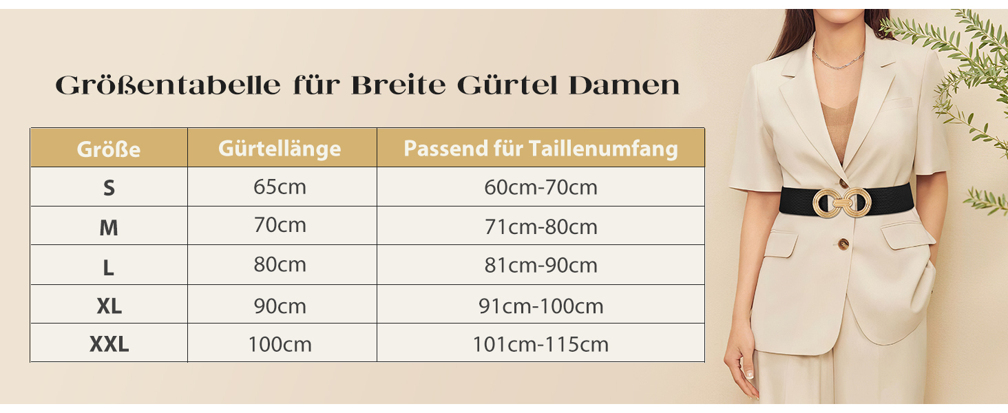 Жіночий широкий еластичний пояс JasGood з золотою пряжкою, чорний, L (81-90 см)