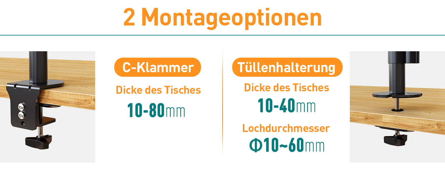 Тримач для моніторів ELIVED EV4013 на 3 монітори, 17-32 дюйми, VESA 75/100mm, регулювання висоти, 80 см