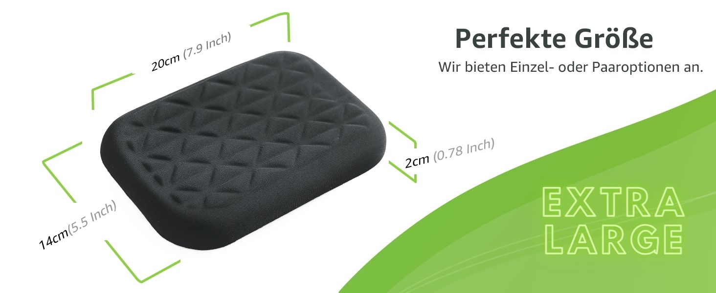 Підставка для зап'ястя та ліктя Ergonomische LargeLeaf з Memory Foam для столу, чорна, 20*14 см