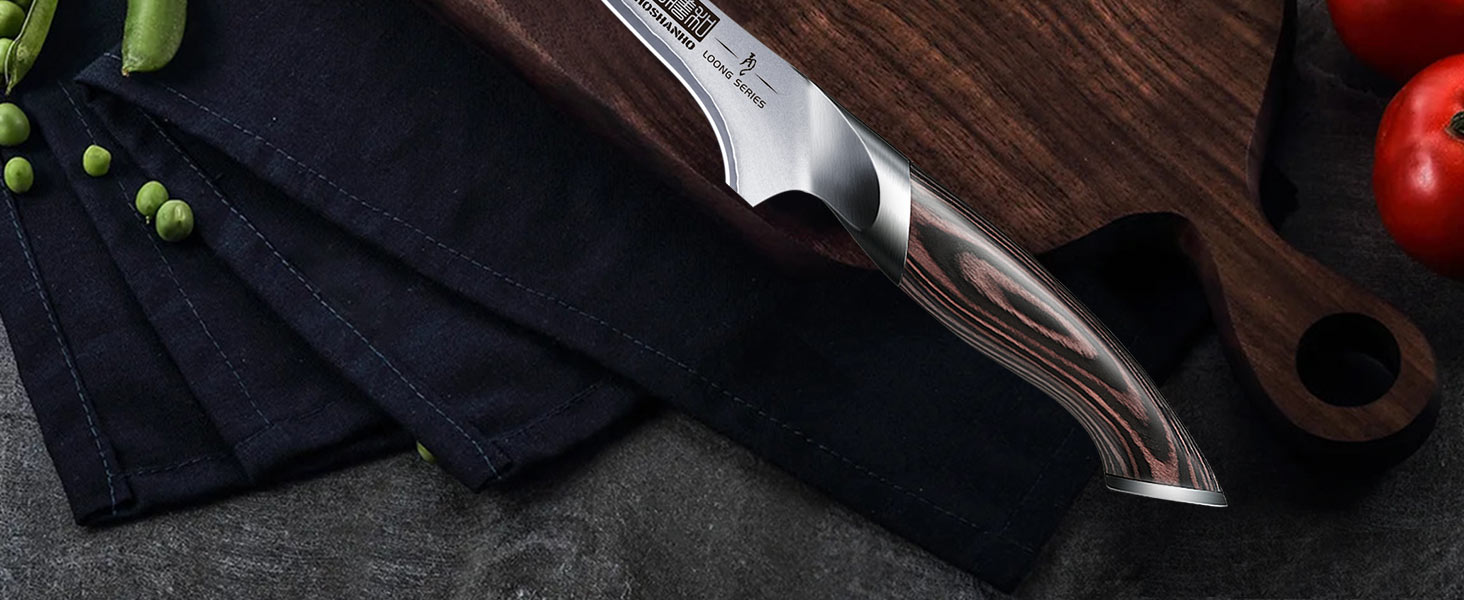 Ніж для філетування риби HOSHANHO 18 см, професійний ніж для риби та виймання кісток, ніж для філетування риби з надзвичайно гострим лезом та ергономічною ручкою з паккавуда, 18 см, срібний