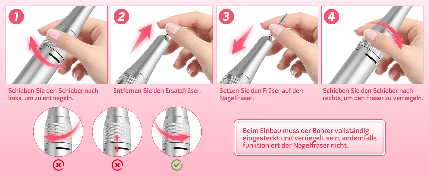 Електричний фрезер для нігтів Ziweo з LED дисплеєм, 45000 об/хв, для манікюру та педикюру, для гелю, акрилу, акригелю, Shellac