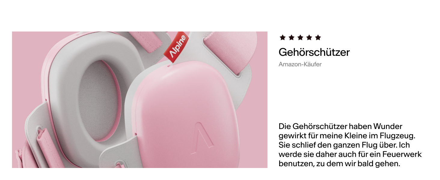 Навушники для захисту слуху Alpine Muffy Baby Klassik - для малюків до 36 місяців, чорний/рожевий