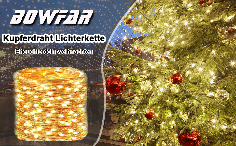 Льоко-світлодіодна гірлянда 20 м, 200 LED, тепле біле світло, з пульт, водонепроникна IP65, для декору на Різдво, весілля, сад, вечірку