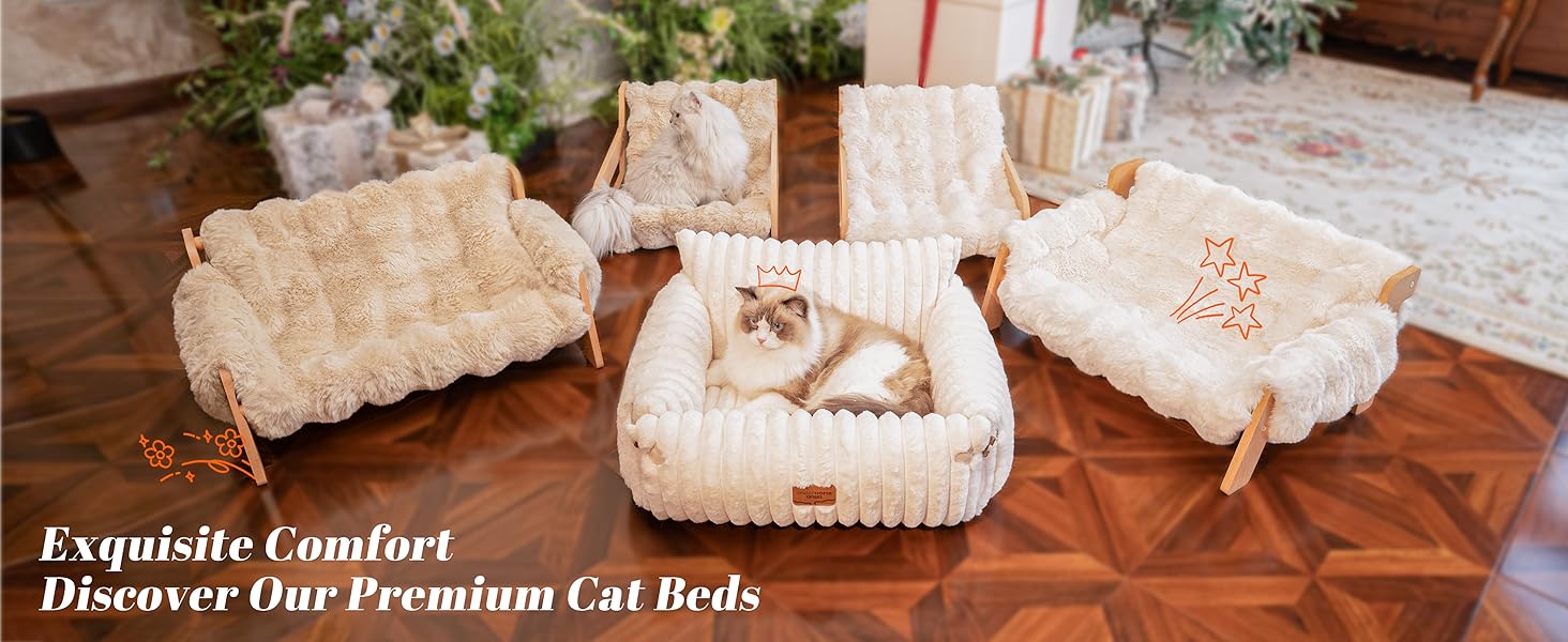 М'яке лежанка для котів та собак CheerPals – 63 x 55–66 см, знімний, миючий чохол, антиковзаюча підставка