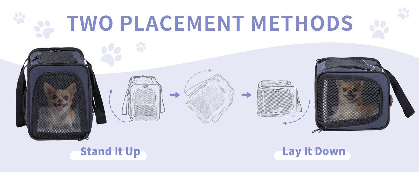 Транспортна сумка Petsfit для котів та собак | Авіапереліт, авто, поїзд | Синя, середній розмір