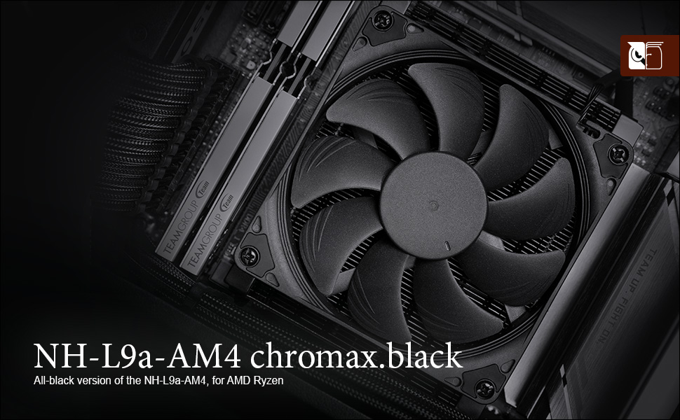 Noctua NH-L9a-AM4 chromax.black - низькопрофільний кулер для CPU AMD Ryzen, чорний