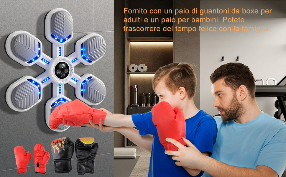 Bluetooth Wall-Mounted Boxing Machine with Music - 9 Modes, Electronic Punching Bag for Kids & Adults