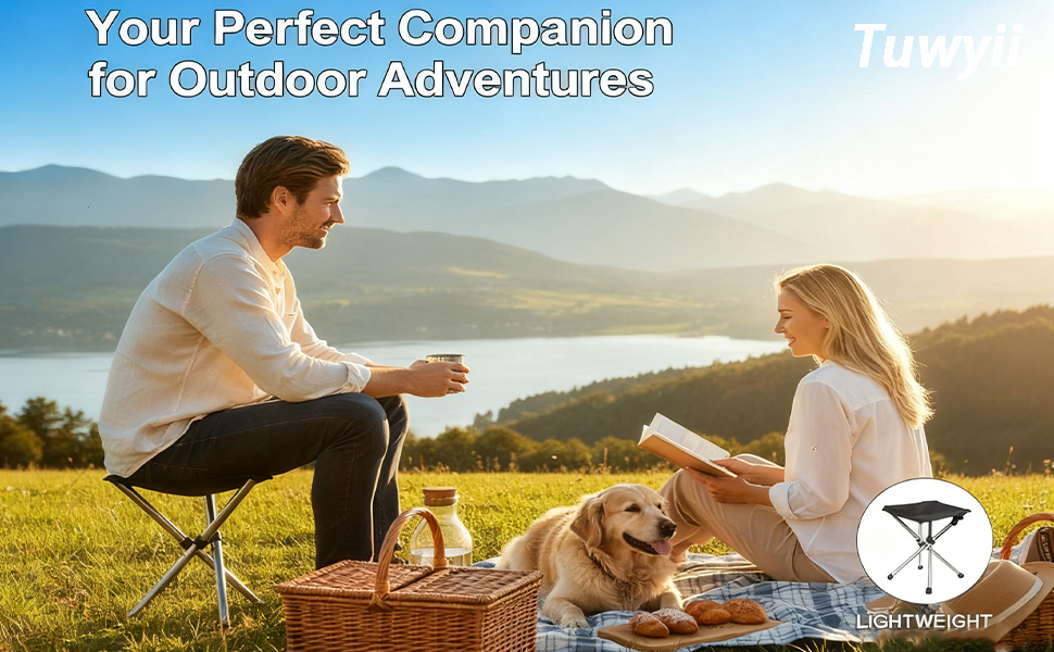 Зручний складаний стілець для кемпінгу та відпочинку на природі (Khaki 33см, Чорний 32см)