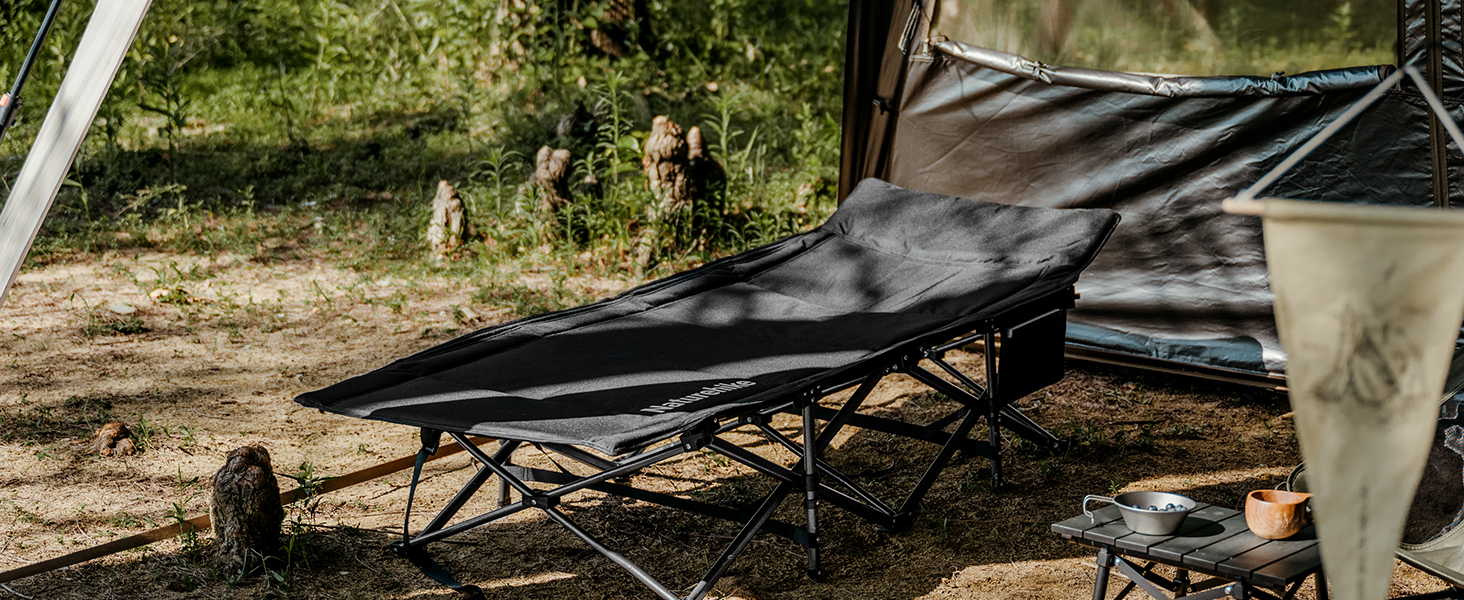Розкладне ліжко Naturehike для кемпінгу з подушкою, 190 x 70 x 48 см, з утеплювачем, вантажопідйомність 150 кг, портативний шезлонг