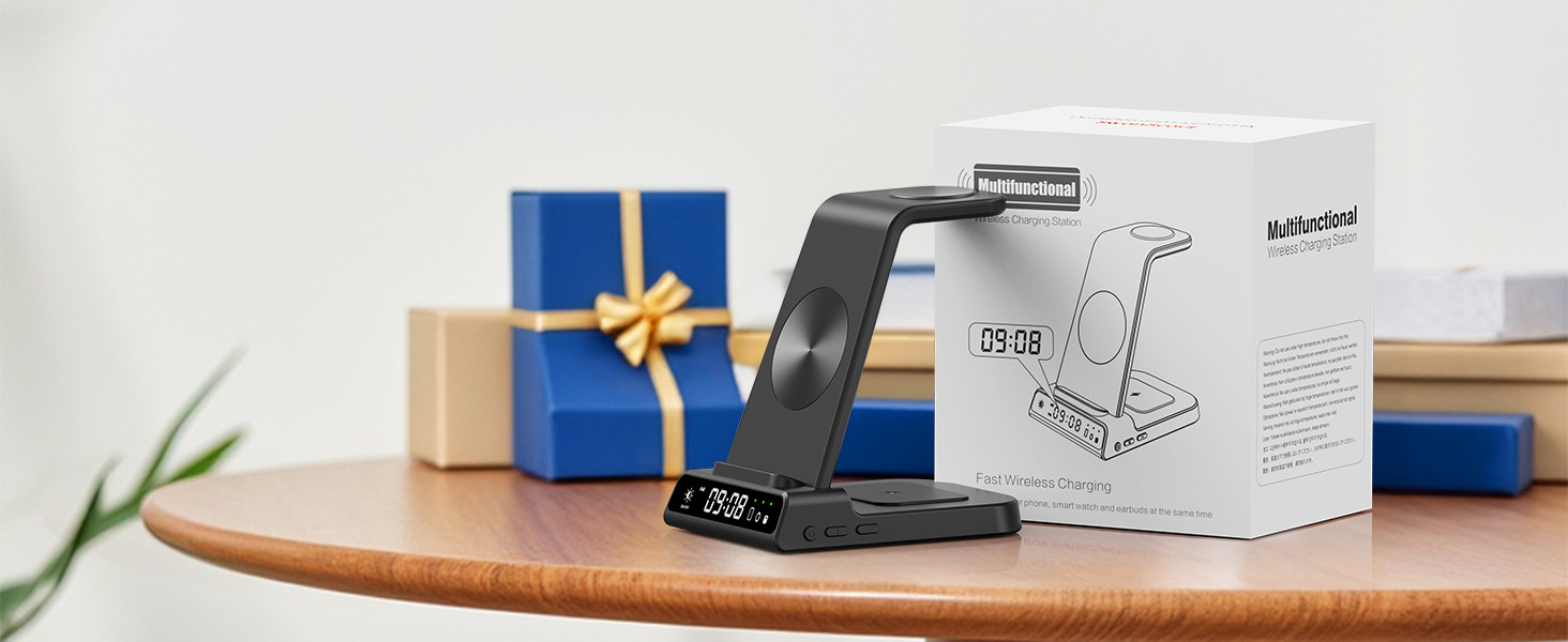 Бездротова зарядка 3-в-1 для Samsung Galaxy S25 Ultra, Watch 8/Ultra/7/6, Buds 3/3 Pro. Чорний колір