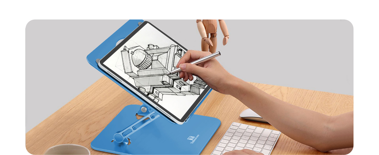 Підставка для ноутбука Ergonomic Aluminium, регульована по висоті та складна, стабільна та неслизька, покращена вентиляція, сумісна з MacBook (до 15,6 дюймів) (Темно-синій)