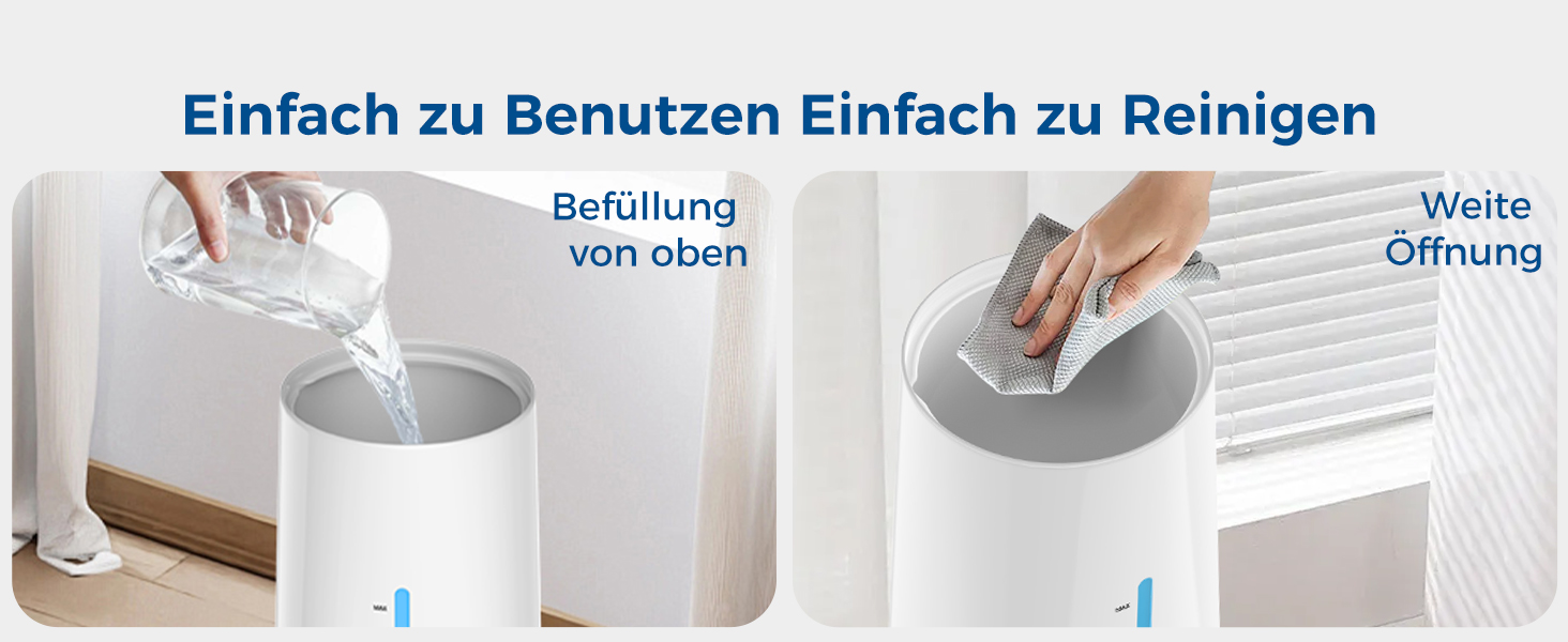 Зволожувач повітря для спальні, 4л, тихий ультразвуковий, з поворотною на 360° форсункою, пультом дистанційного керування, автоматичним вимкненням, 40 годин роботи, таймером, для дитячої кімнати, офісу, рослин