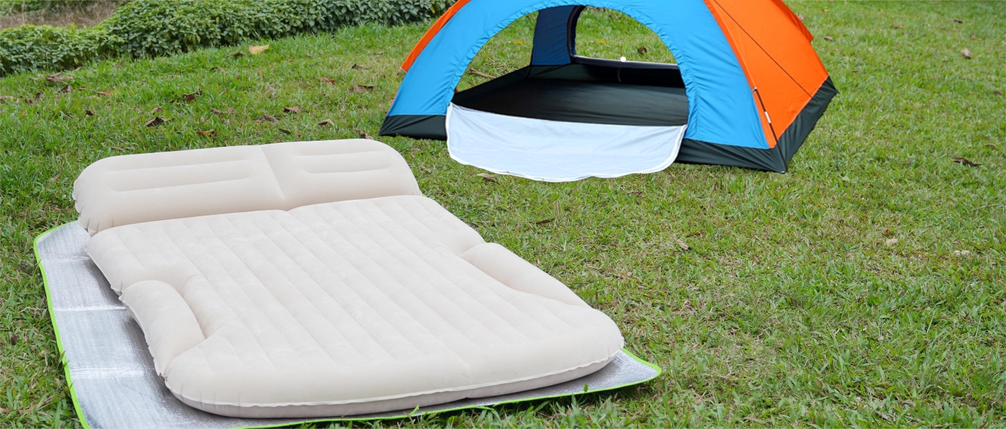 Надувна матрац KMZ з електричним насосом, подвійна висота - для дому, подорожей та кемпінгу. Міцна надувна ліжко (подвійний)
