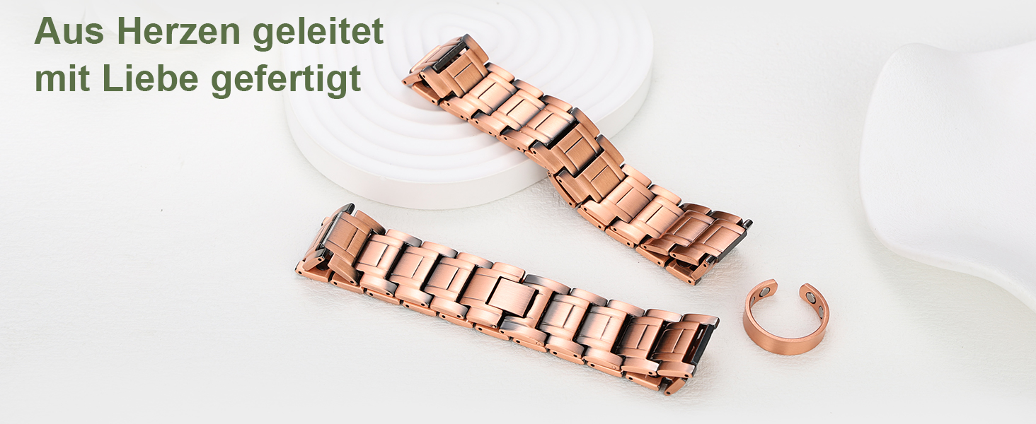 Браслет на руку чоловічий MagEnergy з міді - 3 потужні магніти, стильний дизайн, регульована довжина (набір міді)