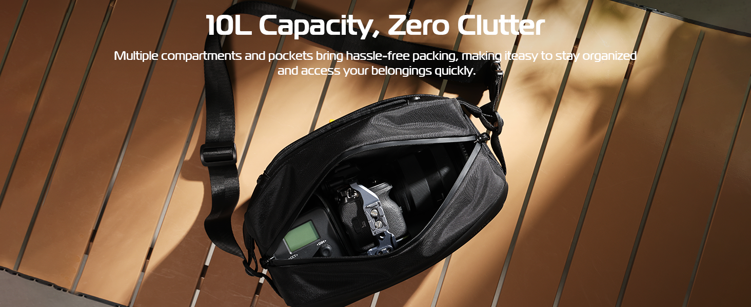 Чохол для камери ULANZI: водонепроникний, 10L, для DSLR/SLR/беззеркальних камер, з регульованим ременем, для фотозйомки на відкритому повітрі, з кишенями на блискавці та захистом від крадіжок