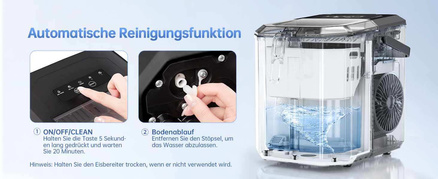 Машина для приготування льоду WIE 1.3 л з лопаткою, 9 кубиків за 6 хвилин, тиха, самоочисна, для кухні, офісу, бару, вечірки (срібна)