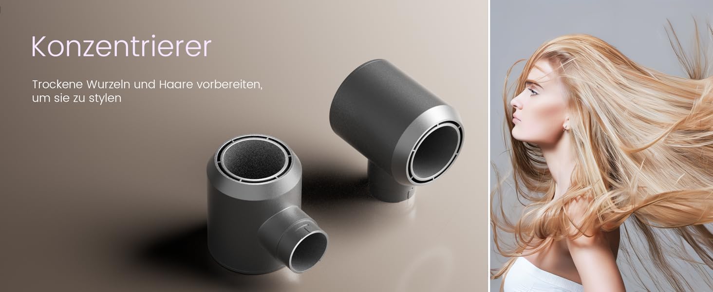 Фен-щітка Hairstyler 6 в 1: для локонів, об'єму, випрямлення та сушіння волосся, 1400W, 110000 обертів/хв, сірий