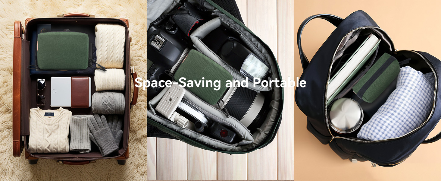 Органайзер для кабелів SIMTOP: компактна сумка для аксесуарів, кабелів, SD-карт, power bank. Ідеально для подорожей, офісу та фотографії. Зелений колір