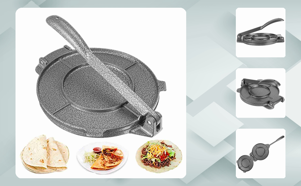 Пресс для тортилій 6,5 дюймів, прес для тако, з чавуну, для приготування культивації, прес для тіста