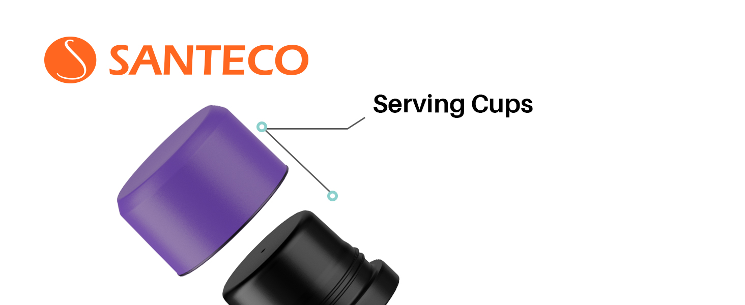 Термос-термокана з нержавіючої сталі SANTECO 1л, 500мл, 1000мл, з кришкою-чашкою, для дітей, спорту, без BPA, 24 год холод, 12 год гарячий (фіолетовий)