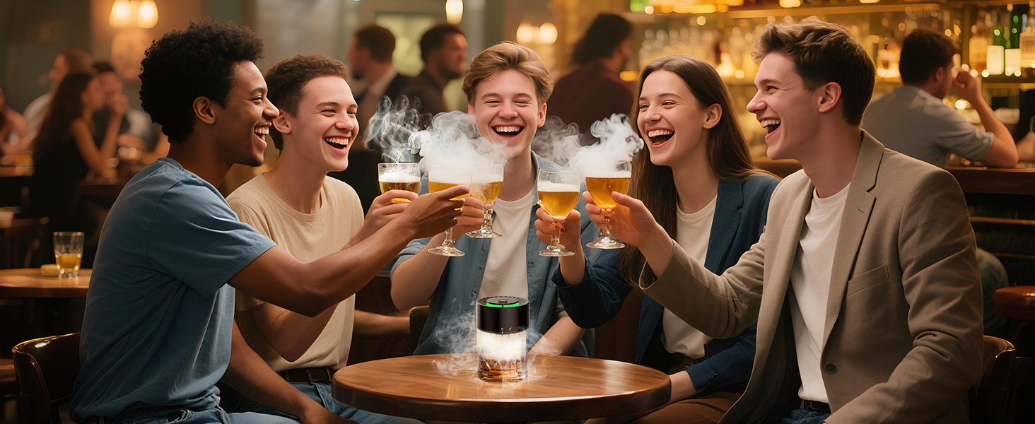 iDiskk Набір для копчення коктейлів: електричний димогенератор для віскі, вбудований запальник, 6 дерев'яних стружок для Old Fashioned, бурбон, міксологія