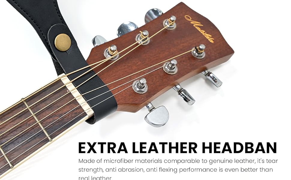 Гітарний ремінь Jacquard з бавовни з шкіряними кінцями для бас-гітари, акустичної та електрогітари, жовтий