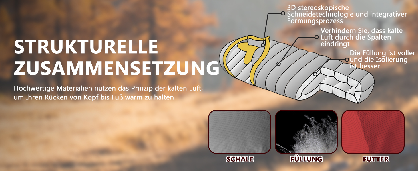 Спальний мішок для дорослих з пухом, 680FP, Outdoor, зимовий, для кемпінгу, походів та подорожей, з компресійним мішком, -10°C, сірий