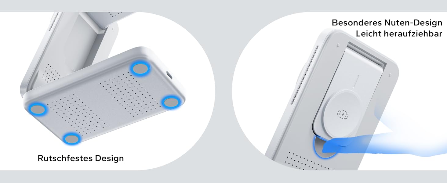 Зарядна станція 3-в-1 KPON для Apple Watch та iPhone з MagSafe, 20W, біла - Швидка зарядка для iPhone 17-12, Apple Watch 11-2, AirPods, портативна для подорожей та офісу