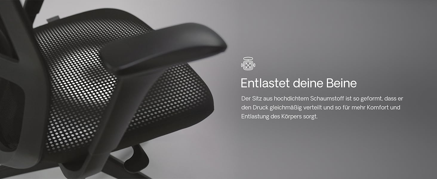 Офісний стіл Desktronic з регулюванням висоти та підтримкою попереку | Ергономічний крісло для офісу з дихаючою тканиною, широке сидіння, сірий SitOne