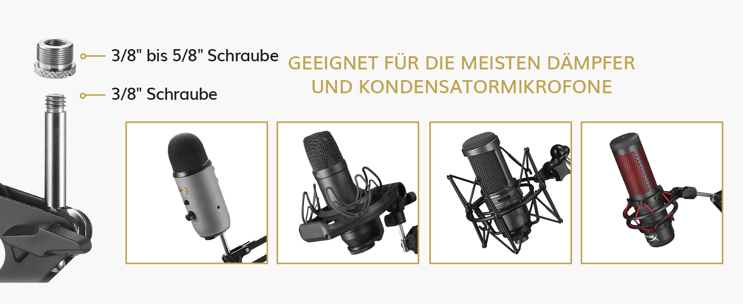 Стійка для мікрофона TONOR T20 з поп-фільтром та адаптером 3/8' - 5/8', мікрофонний кліп