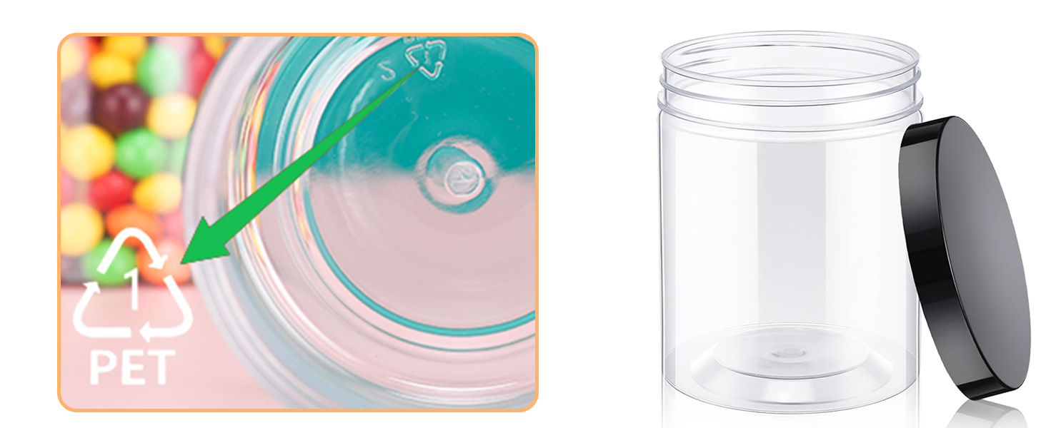 Набір контейнерів для зберігання 16 шт. по 500 мл з кришкою, BPA-Free, прозорі пластикові контейнери для продуктів та солодощів