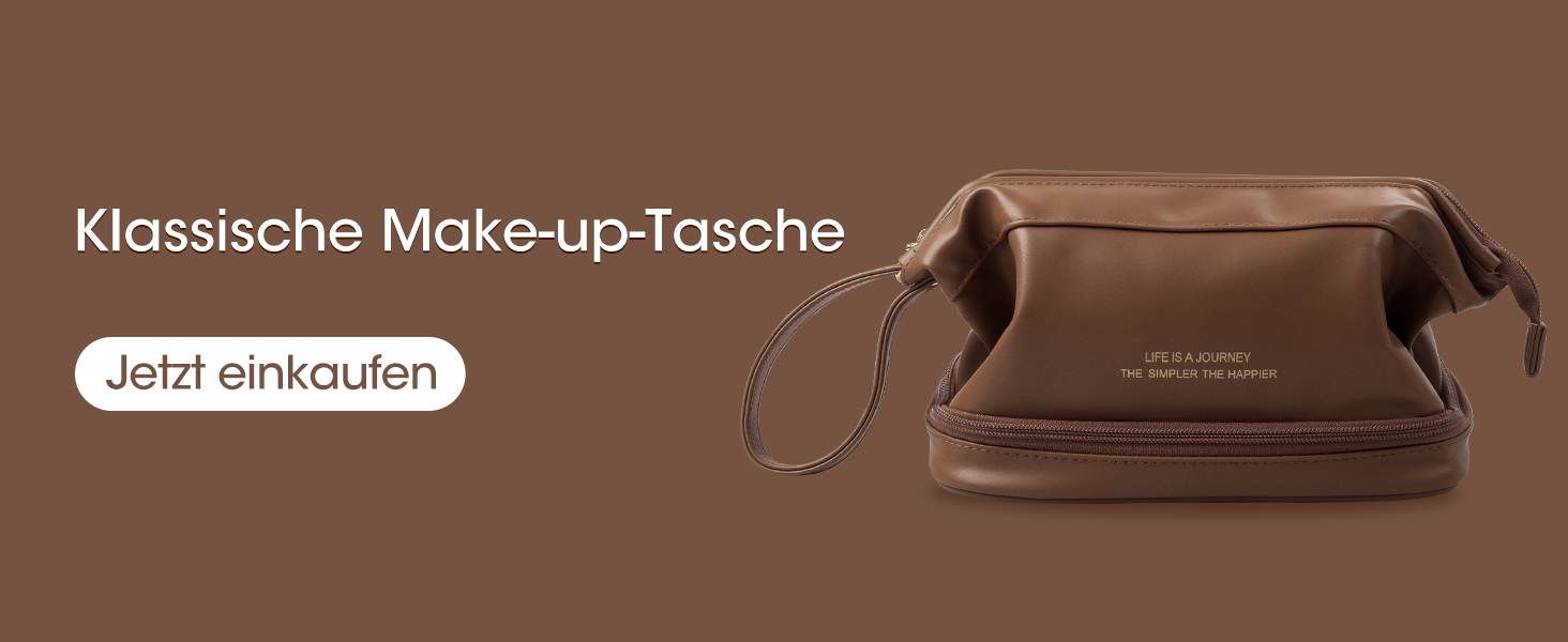 Косметичка для жінок Abiudeng: велика, водонепроникна, з відділенням для пензлів. Ідеальна для подорожей та зберігання макіяжу. Колір: коричневий