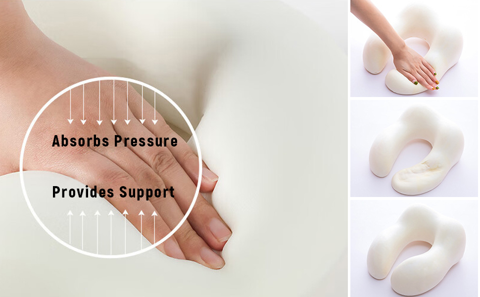 Подушка для шиї в подорожах: Memory Foam, для авто, літака, офісу, дому (сіра)