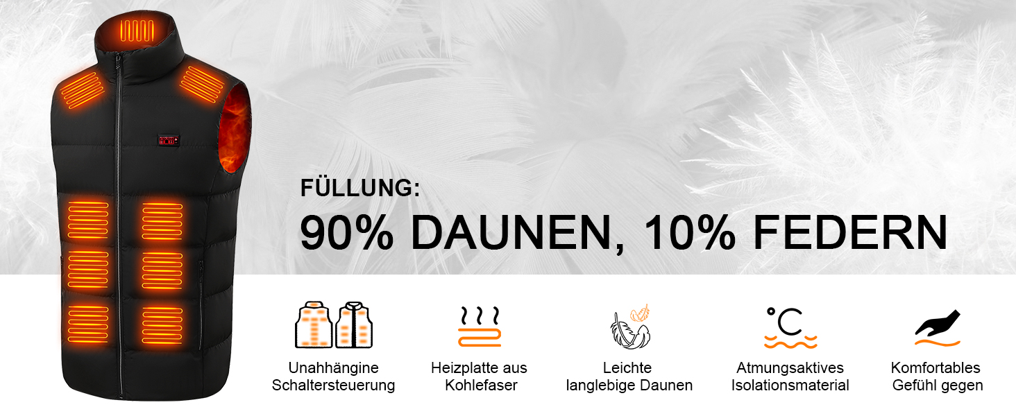 Електрична гріюча жилетка GuKKK з акумулятором 16000 mAh, 3 режими нагріву, USB зарядка, 21 зона нагріву, для катання на конях, лиж та активного відпочинку на вулиці