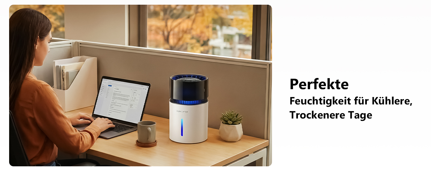 Зволожувач повітря 3L з верхнім заповненням, фільтром, для спальні, до 35 годин, таймер, автовимкнення, тихий (19dB), 5 режимів туману, смарт-зволожувач для спальні, дитячої кімнати, рослин, білий