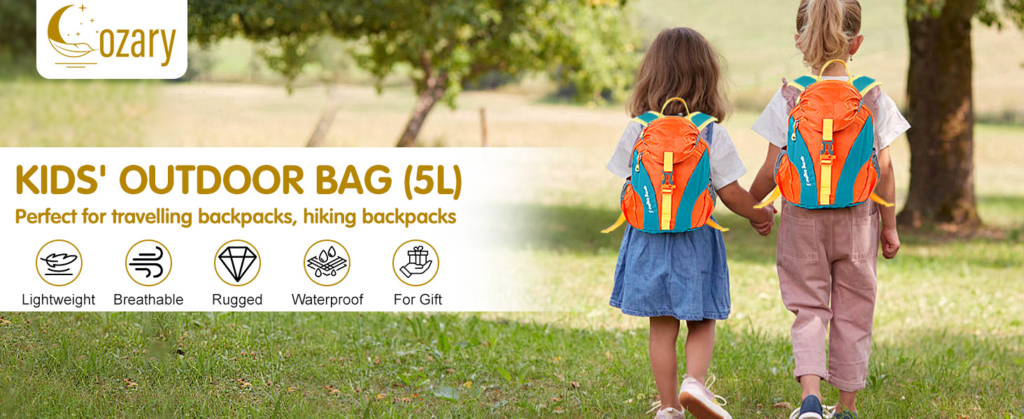 Дитячий рюкзак Cozary Kinder 5L, водонепроникний, для туризму, школи, подорожей та спорту (Помаранчевий)