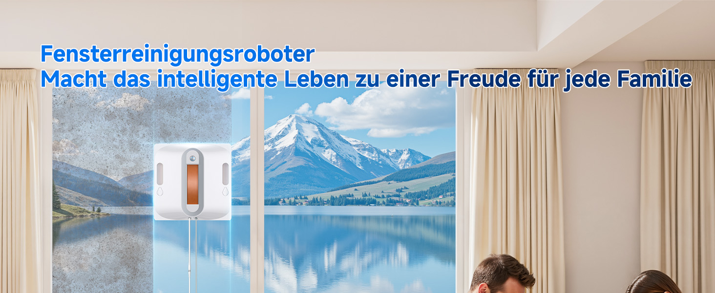 Робот для миття вікон Fensterputzroboter 6500 Pa: з розпилювачем, плануванням маршруту, резервуаром 80 мл, 8 рівнями безпеки та датчиком краю, для внутрішніх та зовнішніх вікон