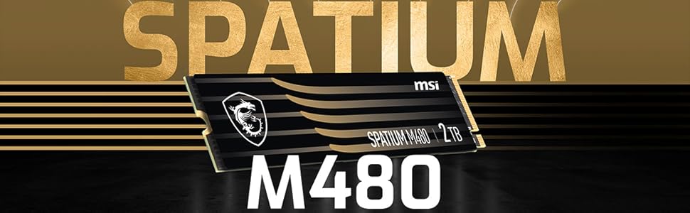 SSD MSI Spatium M480 2TB PCIe 4.0 NVMe M.2 - Внутрішній твердотільний накопичувач, 7000 МБ/с читання, 6800 МБ/с запис, 3D NAND, гарантія 5 років (1400 TBW)