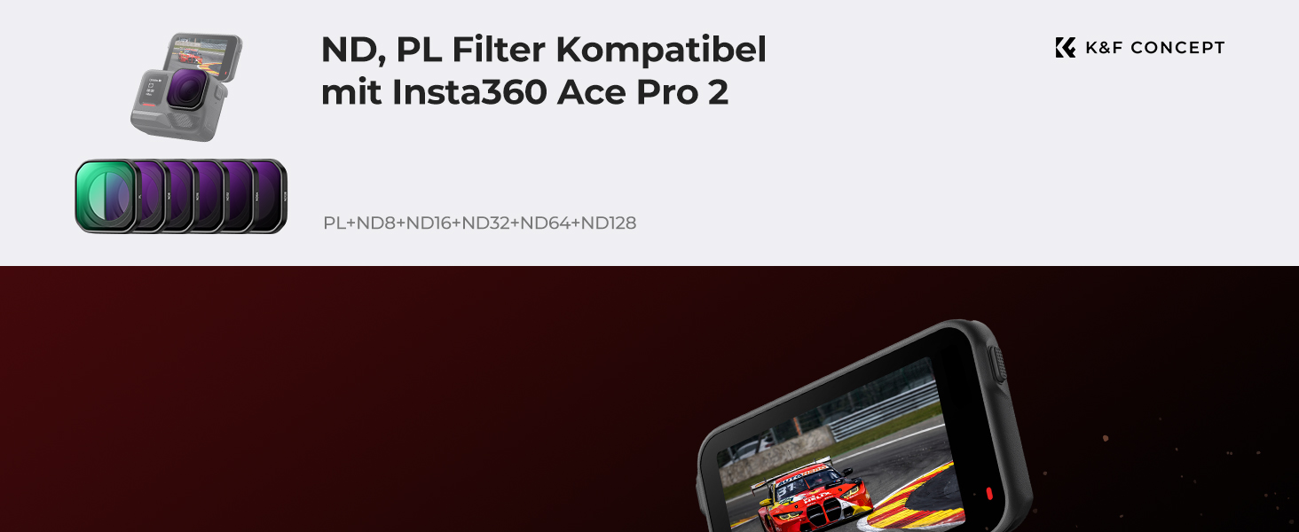 Набір фільтрів K&F Concept для Insta360 Ace Pro 2: PL ND8/16/32/64/128 (6 шт.)