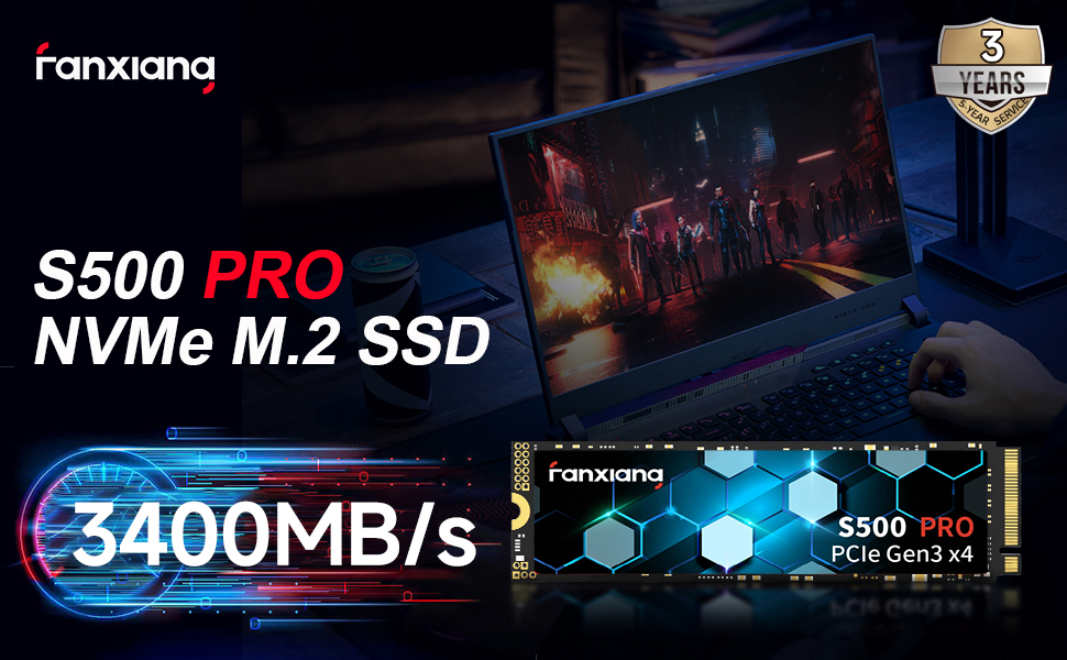SSD M.2 256GB PCIe 3.0 (S500 Pro) - NVMe, 3500 MB/s Читання, 3000 MB/s Запис