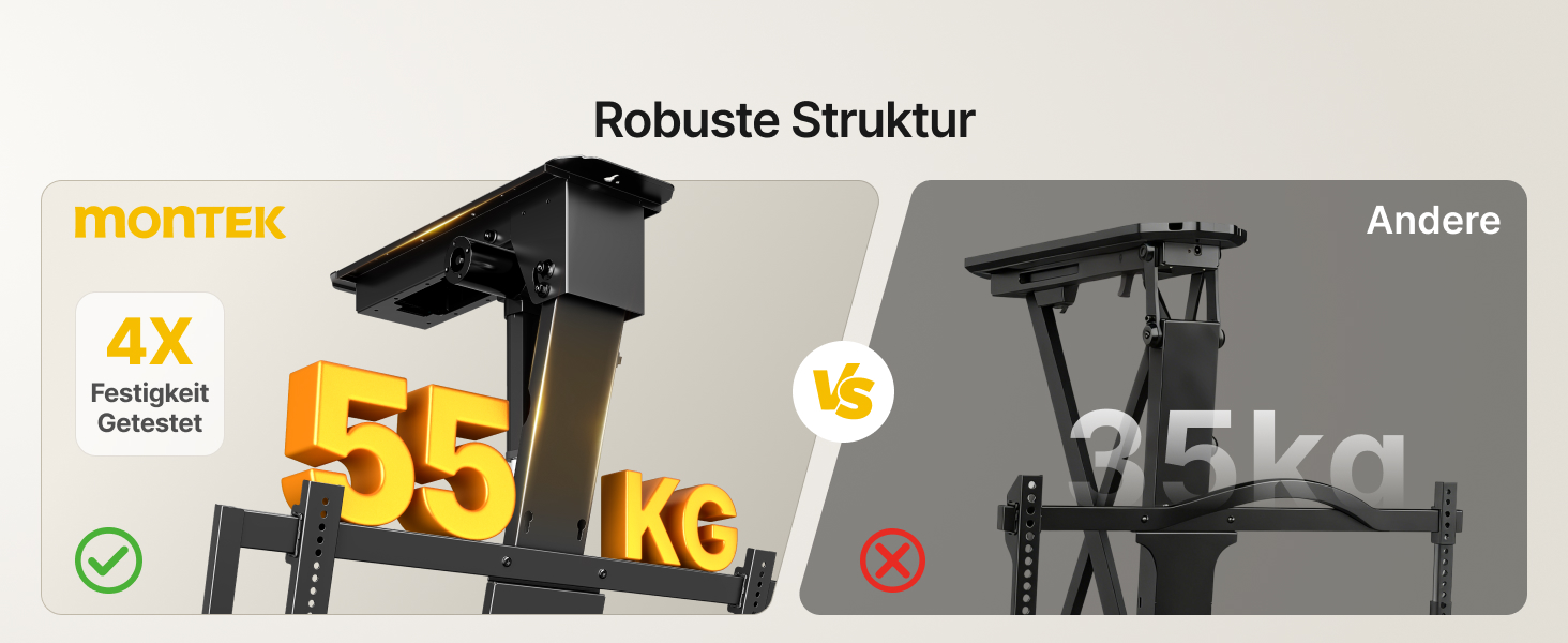 Електричний стельовий кронштейн для ТБ monTEK (43-86 дюймів), до 55 кг, VESA 600x400, з дистанційним керуванням, додатком та голосовим управлінням, складаний