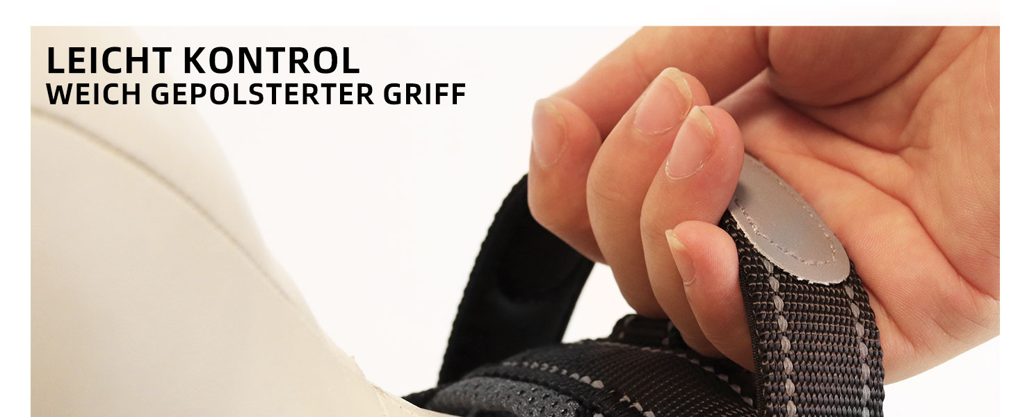 Нашийник для собак середніх та маленьких порід з повідком, кольоровий, з м'якою підкладкою, з ручкою та кільцем, світловідбиваючий, легкий, чорно-сірий, розмір M