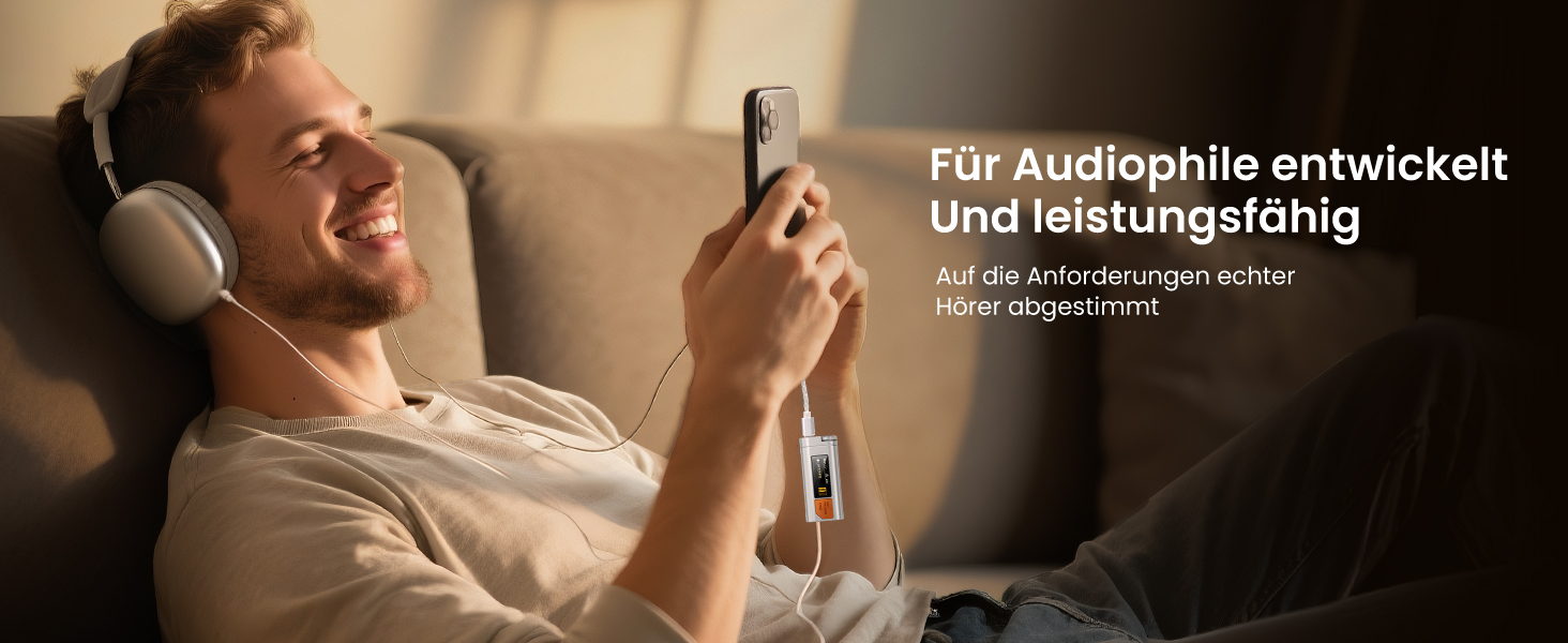 HIFI WALKER D20 DAC512: Портативний підсилювач/ЦАП для навушників – USB ЦАП Hi-Res аудіо з 4.4 мм балансним та 3.5 мм виходом, ES9038Q2M + CT7601PR, підтримка PCM 768 кГц/DSD512, алюміній, OLED дисплей, сріблястий