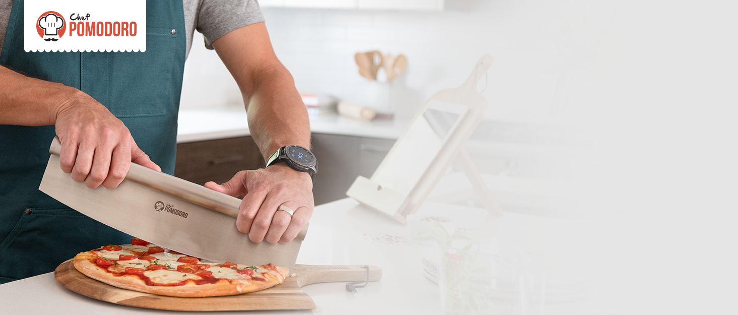 Набір для піци Chef Pomodoro: лопатка 30x36 см і ніж 36 см – професійний комплект для піци з преміум-матеріалів, кухонний інвентар для дому та ресторану