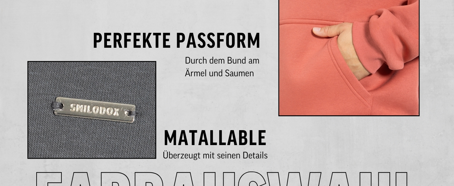 SMILODOX Худі Dawson для чоловіків - Оверсайз толстовка з капюшоном - З довгим рукавом, Ідеально для спорту, стилю вулиці та повсякденного носіння, Зручна та універсальна, Чорний колір