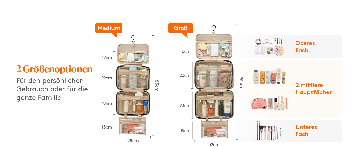 Чохол для туалетних аксесуарів Lifewit для подорожей, великий органайзер для косметики з гачком, прозорий, м'ятно-зелений (L)