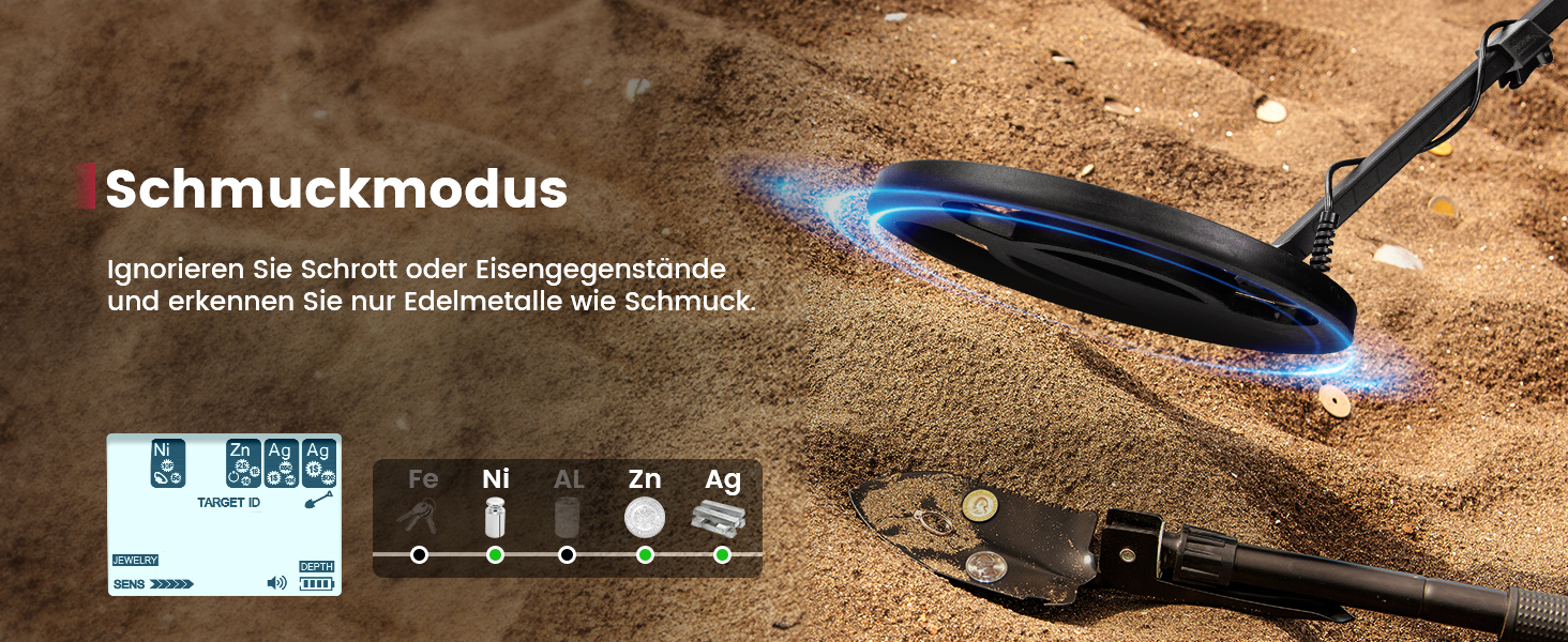 Металодетектор KAIWEETS Explorer X I 2025: 5 режимів, водонепроникний, з навушниками та лопаткою