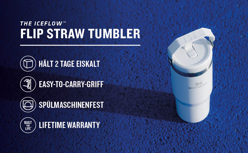 Термос-кружка Stanley Flip Straw 0.89 л з трубочкою, спортивна пляшка, BPA Free, тримає холод 12+ годин, підходить для миття в посудомийній машині, Frost